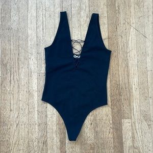 Wilfred Free lace up black bodysuit